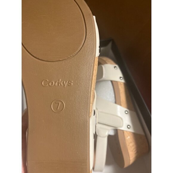 nwt ivory wedge heel sandals by corkys in ivory white - Picture 3 of 6